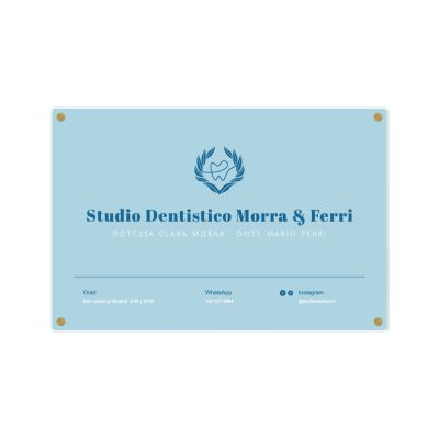 Targa Studio Dentistico Singola Lastra Plexiglass