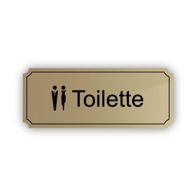 Targhetta in Ottone Satinato Toilette Classic