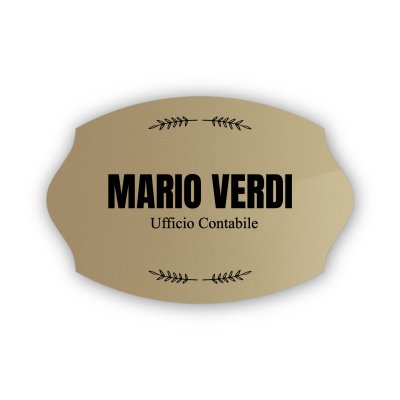 Targhetta ufficio con nome stile impero
