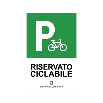 Cartello in adesivo per parcheggio ciclabile