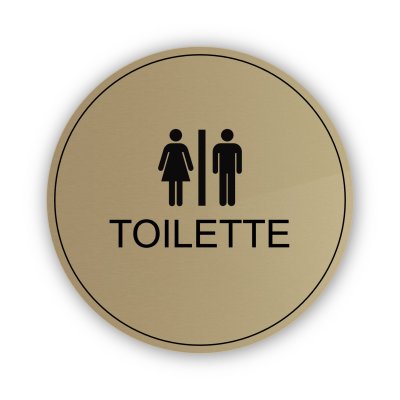 Targhetta in Ottone Satinato Toilette Rotonda