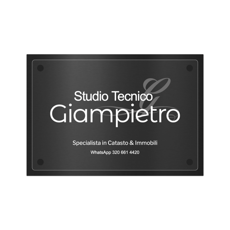 Targa Studio Tecnico Catasto e Immobili Doppia Lastra