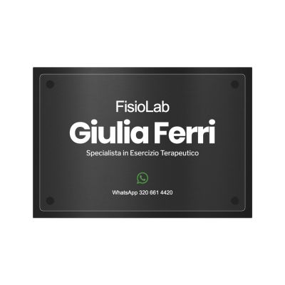 Targa Studio Fisioterapia Doppia Lastra Alluminio Antracite spazzolato