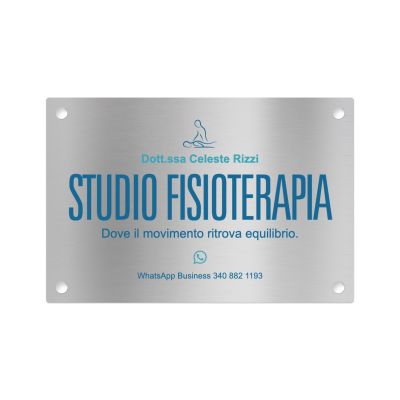 Targa Studio Fisioterapia Singola Lastra Alluminio