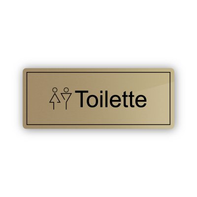 Targhetta in Ottone Satinato Toilette Moderno