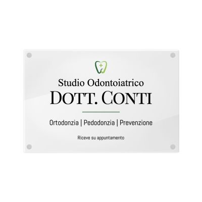 Targa Studio Odontoiatrico Singola Lastra Plexiglass