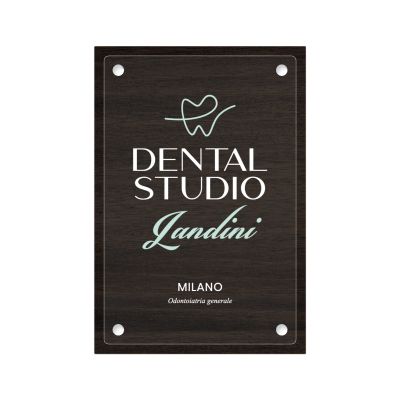 Targa Studio Dentistico Doppia Lastra Wood