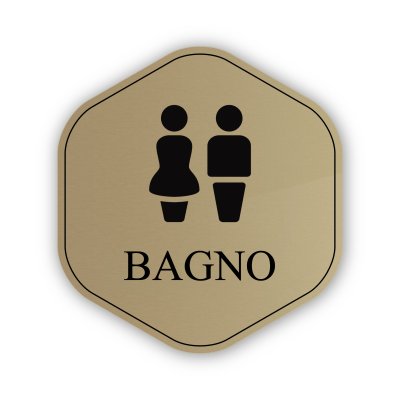Targhetta in Ottone Satinato Toilette Milano