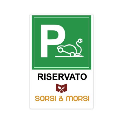 Cartello parcheggio e ricarica autoelettriche