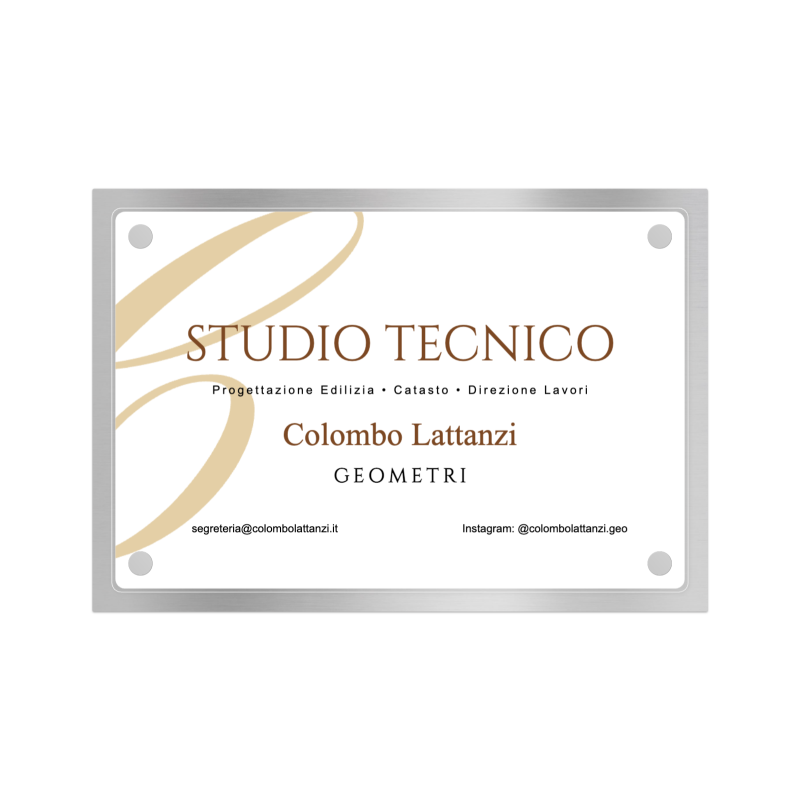 Targa Studio Tecnico Progettazione Edilizia Doppia Lastra