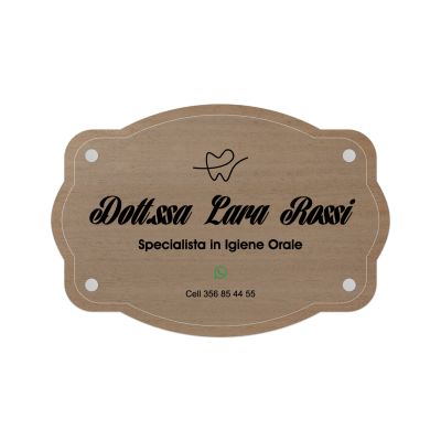 Targa Studio Dentistico Doppia Lastra Wood
