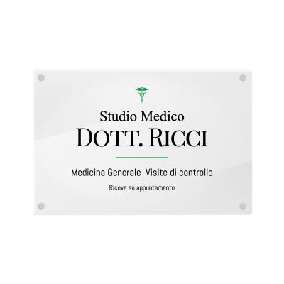 Targa Studio Medico Singola Lastra Plexiglass