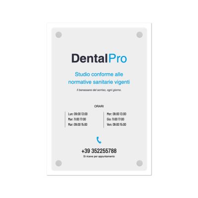 Targa Studio Dentistico Doppia Lastra