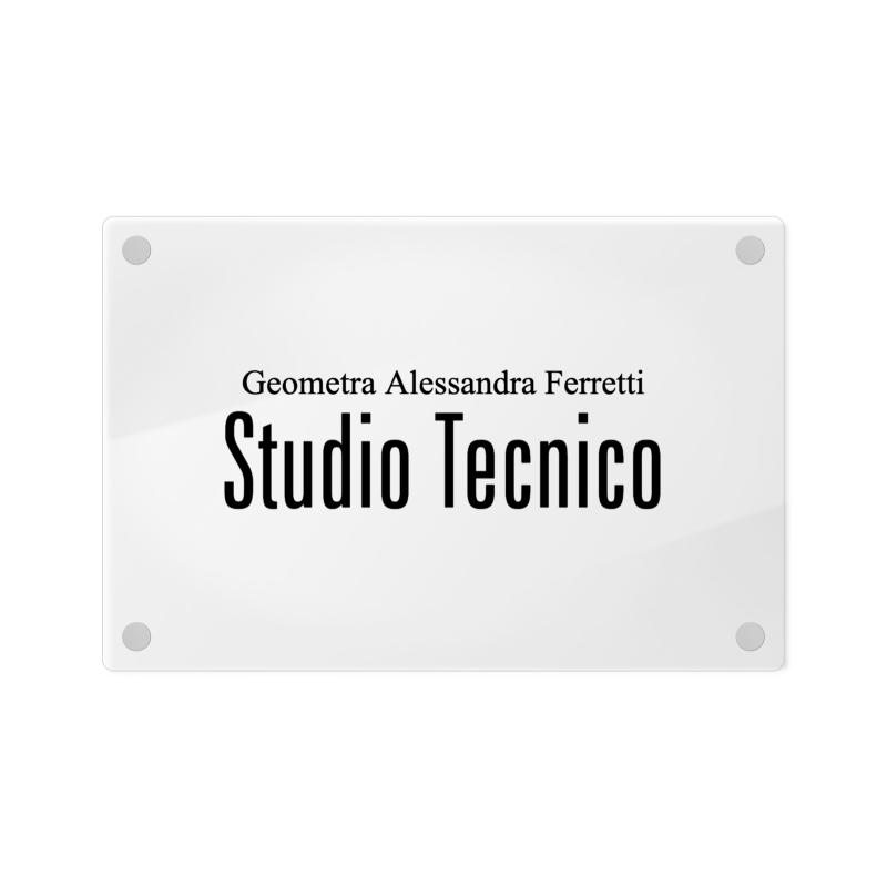 Targa Studio Tecnico Singola Lastra Plexiglass