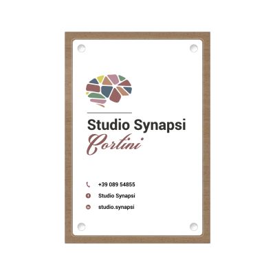 Targa Studio Psicologico Doppia Lastra Wood