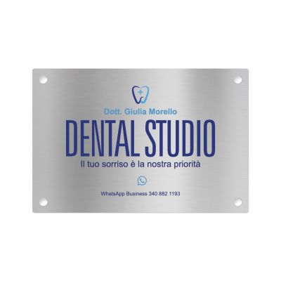 Targa Dental Studio Singola Lastra Alluminio
