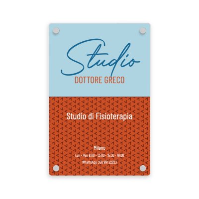 Targa Studio Fisioterapia Singola Lastra Plexiglass