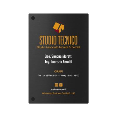 Targa Studio Tecnico Associato Singola Lastra Alluminio
