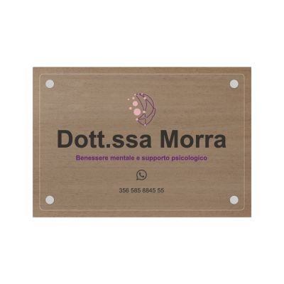 Targa Psicologo Doppia Lastra Wood