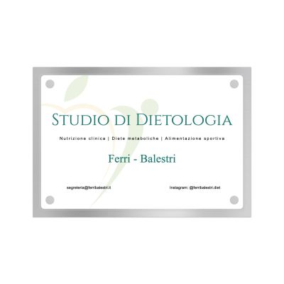 Targa Studio di Dietologia Doppia Lastra Silver spazzolato