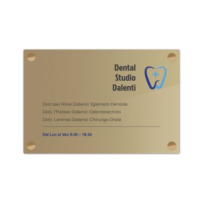 Targa Dental Studio Singola Lastra Ottone