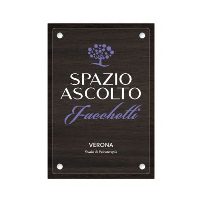 Targa Studio Psicologia Doppia Lastra Wood