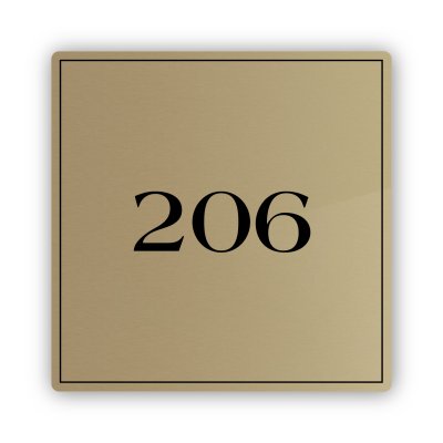 Targhetta in Ottone Satinato con numero quadrata