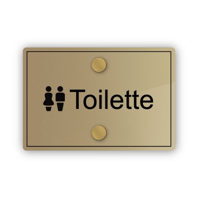Targhetta in Ottone Satinato Toilette Din