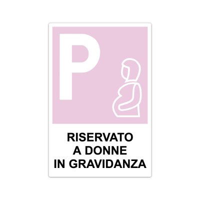 Cartello per parcheggio riservato a donne in gravidanza