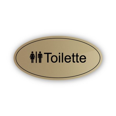 Targhetta in Ottone Satinato Toilette Ovale