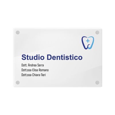 Targa Studio Dentistico Singola lastra Plexiglass