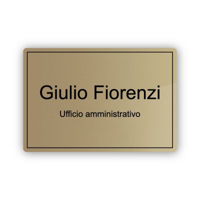 Targhetta ufficio con nome stile din