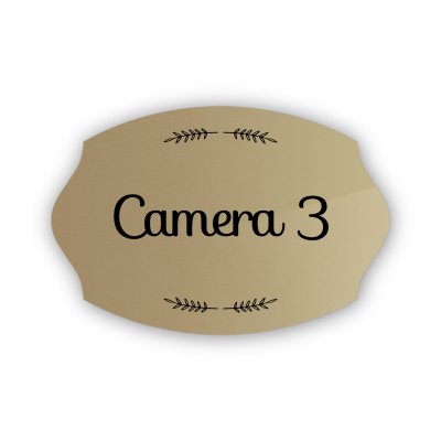Targhetta in Ottone Satinato numero camera impero