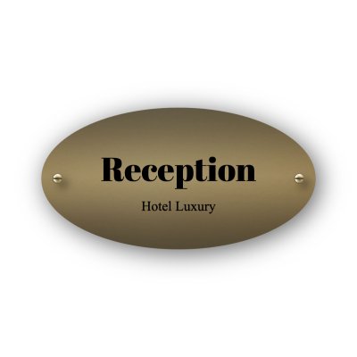 Dietro porta Ottone Prestige Bombata con scritta Reception