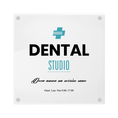 Targa Studio Dentistico Singola Lastra Plexiglass