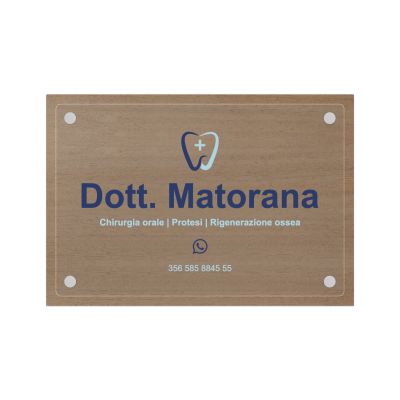 Targa Studio Dentistico Doppia Lastra Wood