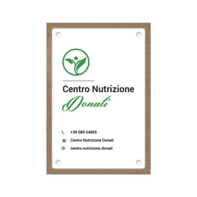 Targa Studio Centro Nutrizione Doppia Lastra Wood Verticale
