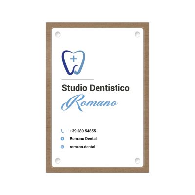 Targa Studio Dentistico Doppia Lastra Wood