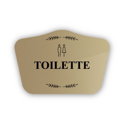 Targhetta in Ottone Satinato Toilette Barocco