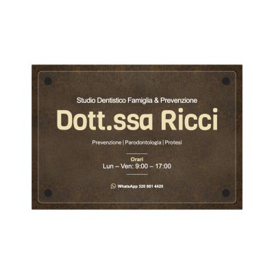 Targa Studio Dentistico Doppia Lastra