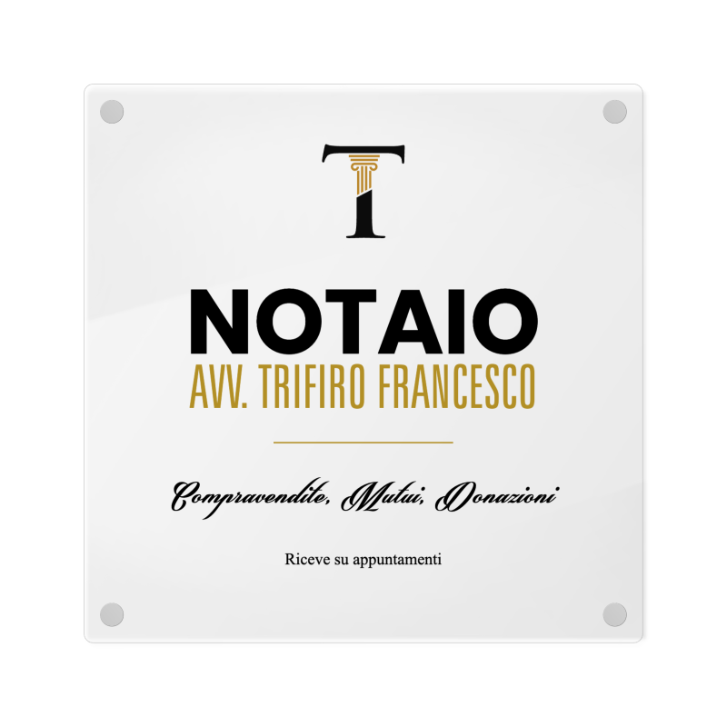 Targa Notaio Singola lastra Plexiglass