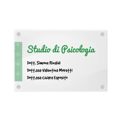 Targa Studio di Psicologia Singola Lastra Plexiglass