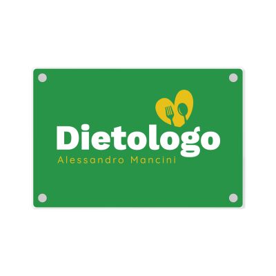 Targa Dietologo Singola Lastra Plexiglass Rettangolare