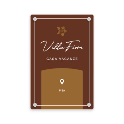 Targa B&B e Case Vacanze Singola Lastra Plexiglass Verticale