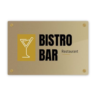 Targa Bistrò - Singola Lastra Ottone Satinato