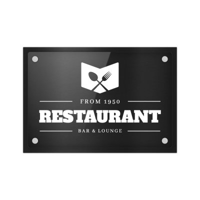 Targa Ristorante - Doppia Lastra Alluminio Composito Antracite