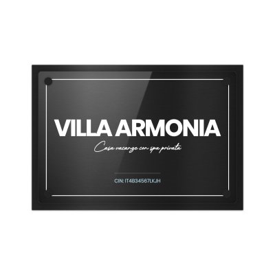 Targa B&B e Case Vacanze Doppia Lastra Alluminio Antracite