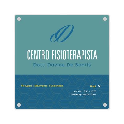 Targa Studio Fisioterapia Singola Lastra Plexiglass