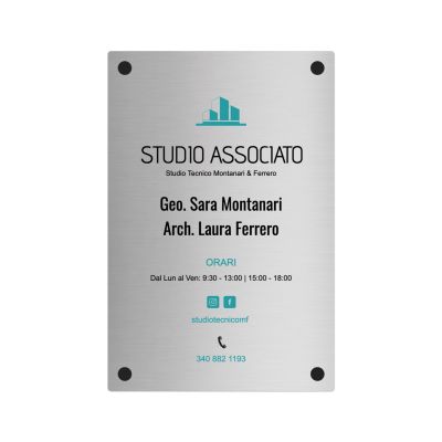Targa Studio Tecnici Associati Singola Lastra Alluminio