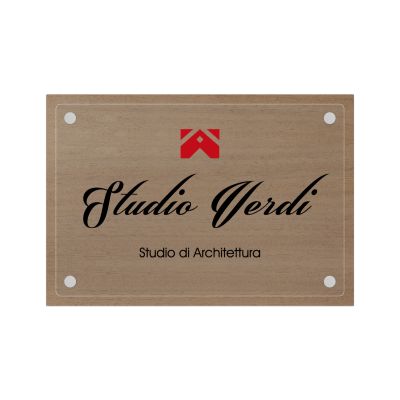 Targa Studio Architettura Doppia Lastra Wood Rettangolare